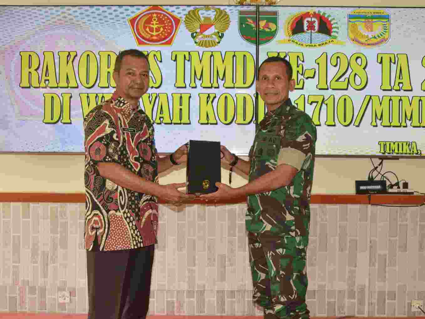 Melalui Rakornis TMMD Ke-128, Dandim Mimika Perkokoh Kolaborasi untuk Pemerataan Pembangunan