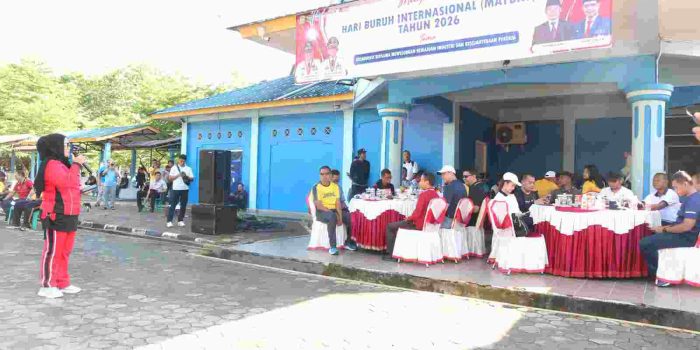 Wujud Sinergi Nyata, Dandenpom Lanal Bintan Hadiri Peringatan May Day 2026 di Tanjungpinang