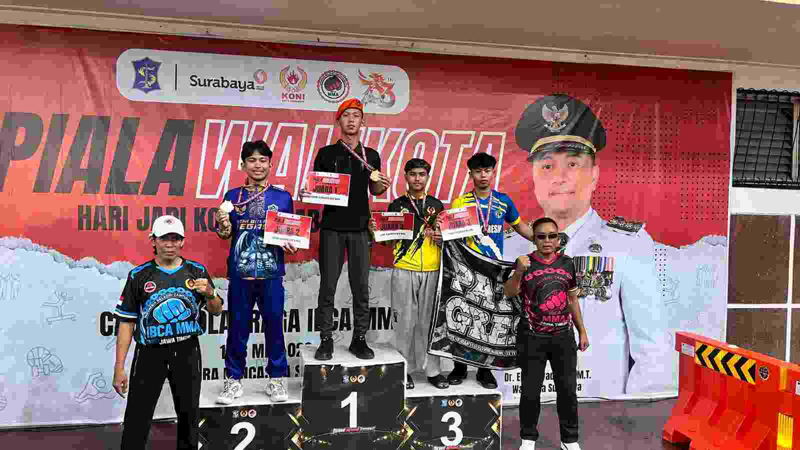 Atlet MMA Korpasgat Raih Prestasi pada IBCA MMA Piala Wali Kota Surabaya
