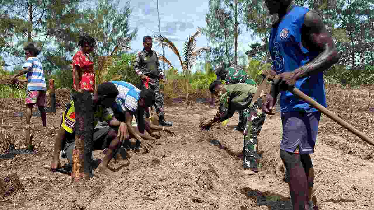 Bedengan Rampung, Lahan Program TMMD di Kampung Keakwa Siap Ditanami