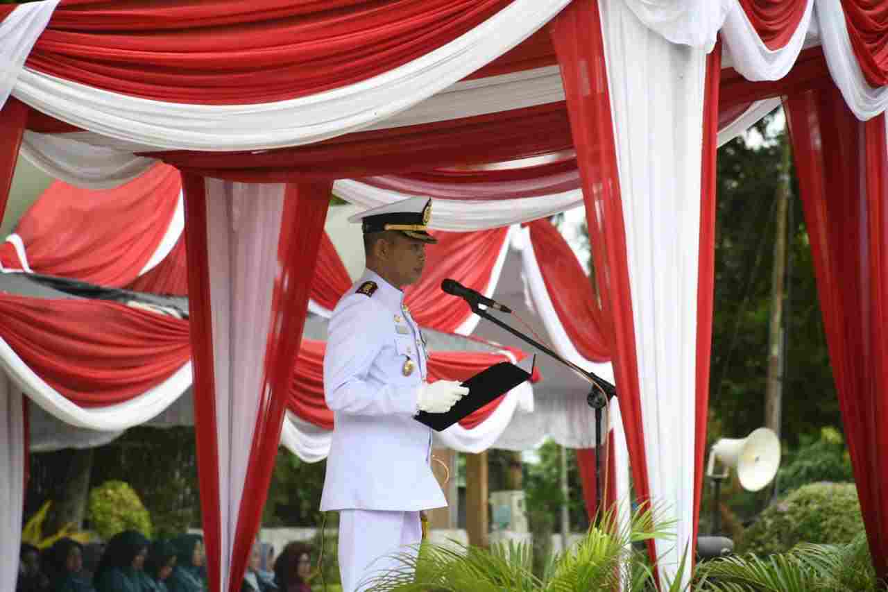 Danlanal Banjarmasin Pimpin Upacara HUT Ke-77 Proklamasi Pemerintahan Gubernur Tentara ALRI Divisi IV Pertahanan Kalimantan Tahun 2026