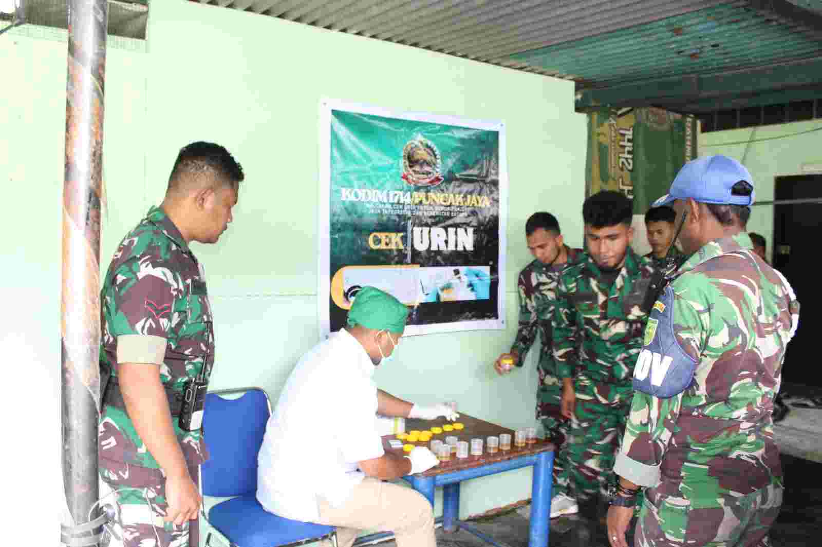 Kodim 1714/Puncak Jaya Gelar P4GN dan Tes Urin Personel Semester I TA 2026