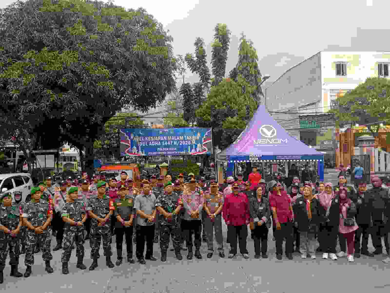 Polsek Koja Gelar Apel Gabungan Tiga Pilar untuk Pengamanan Malam Takbir Idul Adha 1447 H