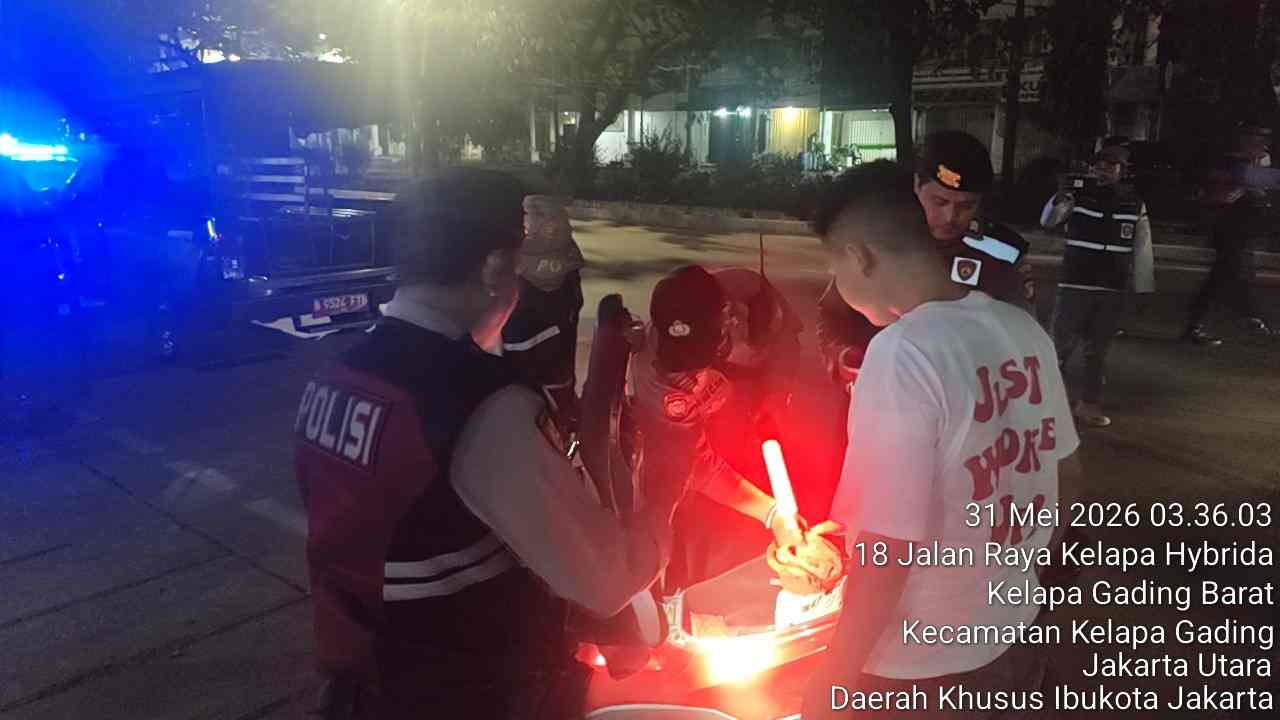 Polsek Kelapa Gading Amankan Pria Mabuk Bawa Parang Saat Operasi KRYD