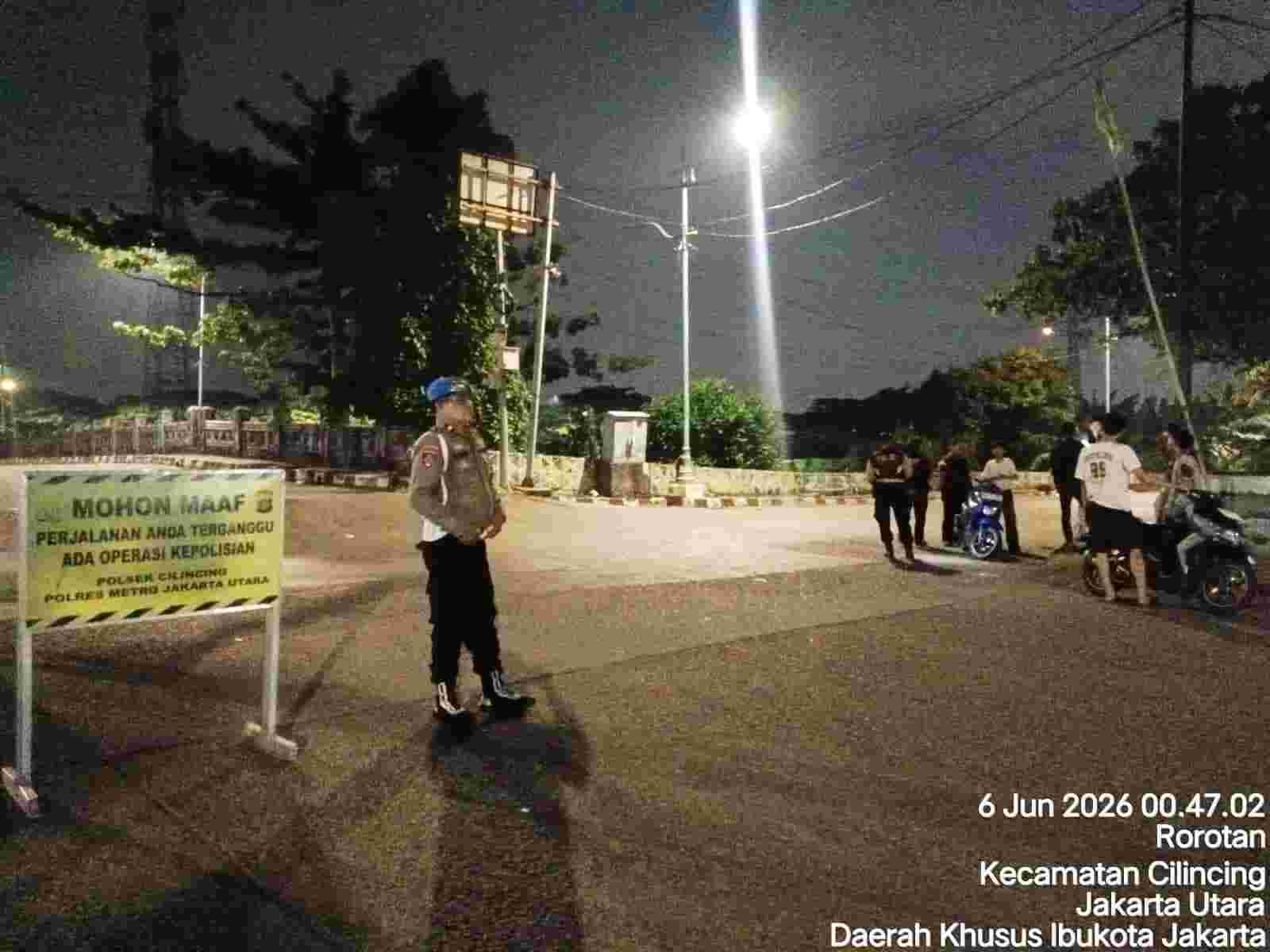 Razia Stasioner dan Patroli Mobile, Polsek Cilincing Pastikan Wilayah Tetap Kondusif