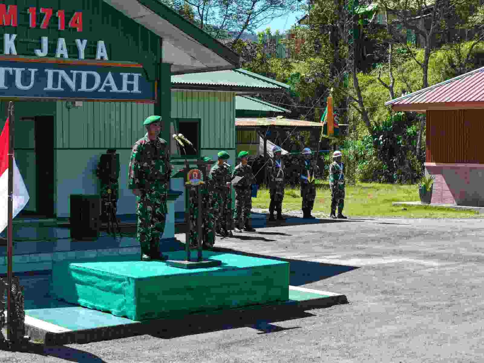 Kodim 1714/Puncak Jaya Gelar Korps Rapot Pindah Satuan dan Penerimaan Personel Baru