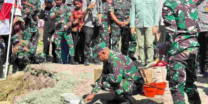 Pangdam XVII/Cenderawasih Pimpin Peletakan Batu Pertama Jembatan Garuda Merah Putih di Mimika