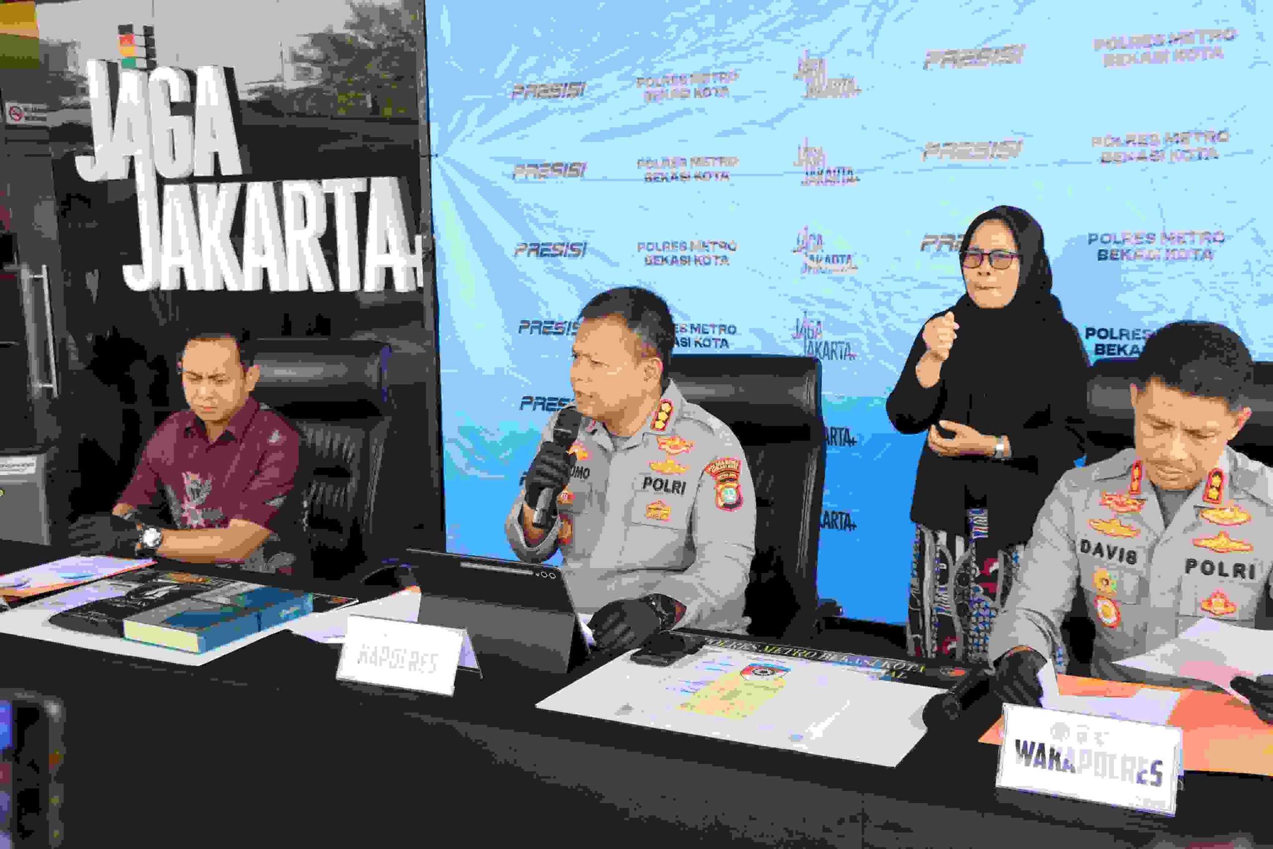 Polres Metro Bekasi Kota Ungkap Kasus Pengeroyokan dan Mengakibatkan Korban Meninggal di Mustika jaya Kota Bekasi 