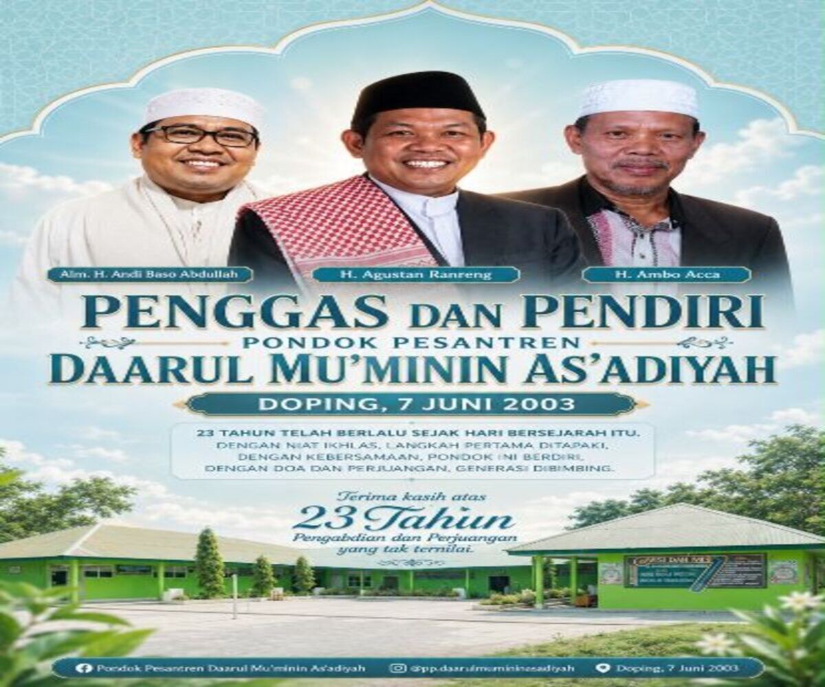 23 Tahun Kiprah Pondok Pesantren Darul Mu’minin As’adiyah Doping, Wajo: “Merawat Tradisi, Membangun Peradaban”