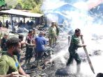 Kodim 1714/Puncak Jaya Reaksi Cepat Bantu Pemadaman Kebakaran di Kota Mulia