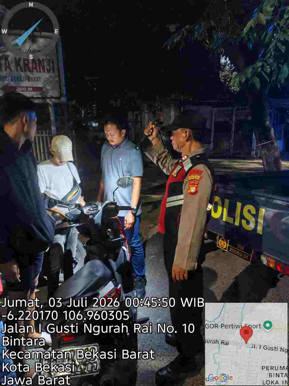 Gelar Razia Stasioner dan Patroli Jaga Jakarta On The Spot Polsek Bekasi Barat Cegah Tawuran