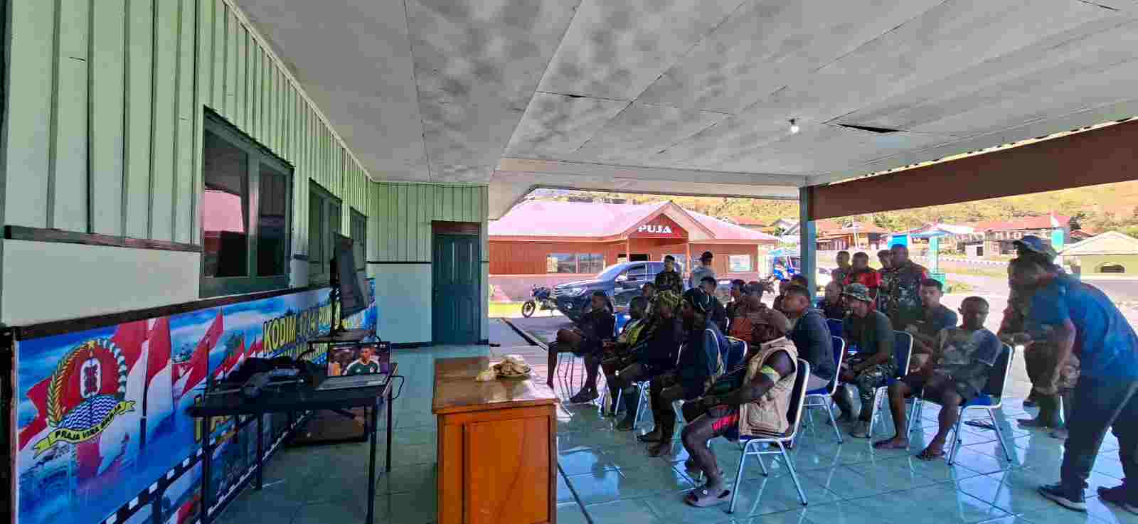 Kodim 1714/Puncak Jaya Gelar Nobar Pertandingan Piala Dunia 2026 di Kab. Puncak Jaya