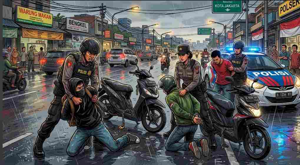 Operasi Berantas Jaya 2026 Berhasil, Tiga Spesialis Curanmor Dibekuk Polisi di Koja*