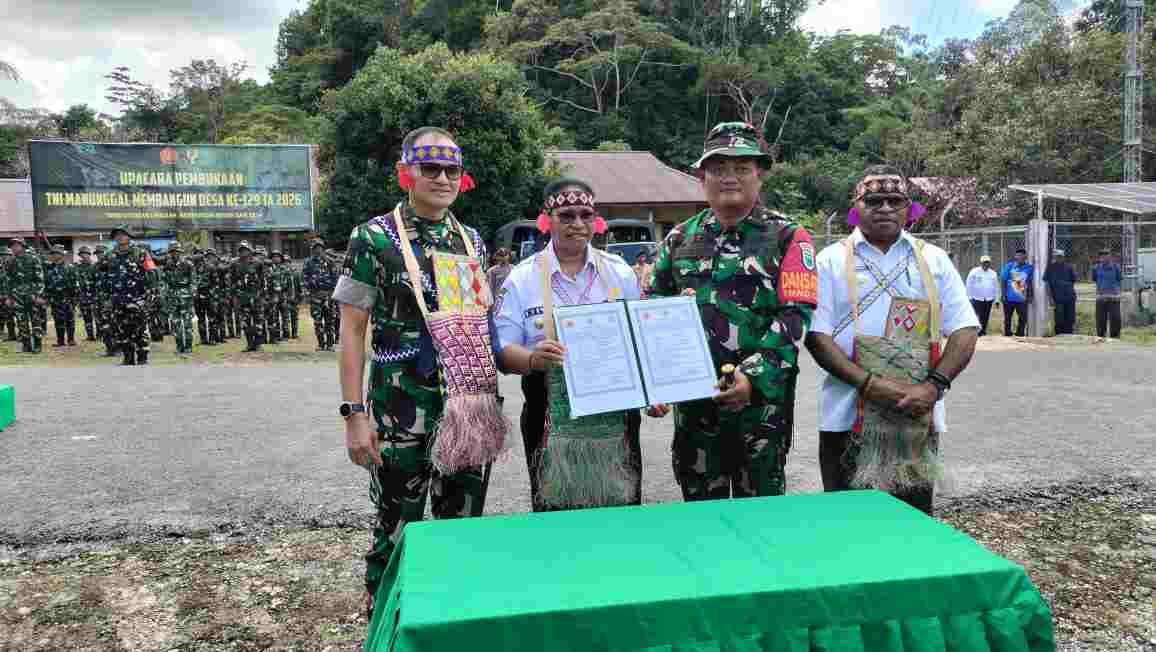 Danrem 181/PVT Bersama Bupati Sorong Selatan Resmi Buka TMMD Ke-129 TA 2026, Wujudkan Sinergi Membangun Negeri dari Desa