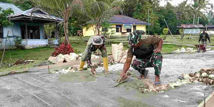 TMMD Ke-129 hari ke 2 TA 2026 pembuatan Jalan Cor di Kampung Sesor, Tingkatkan Akses dan Kesejahteraan Masyarakat