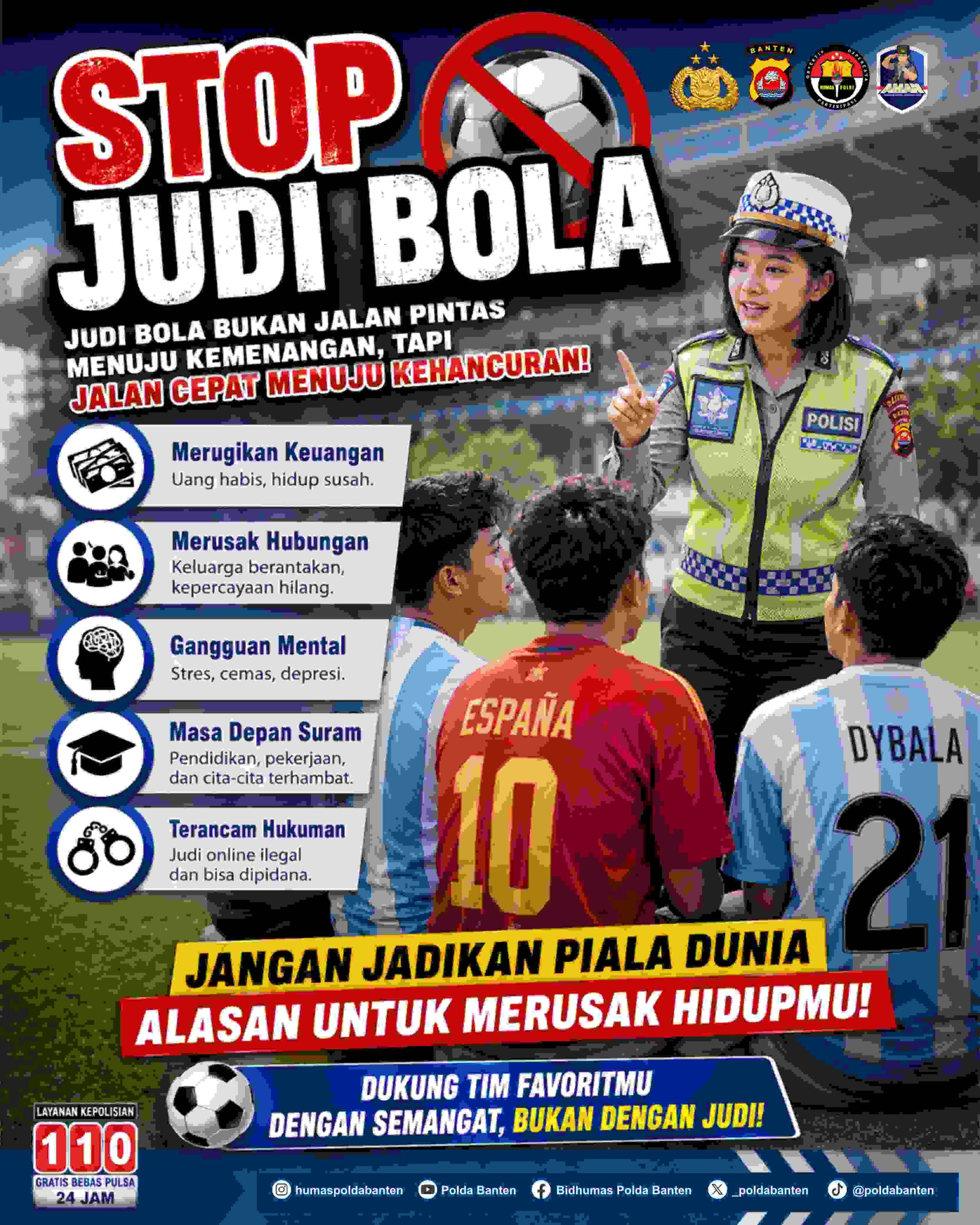 Polda Banten Edukasi Masyarakat tentang Bahaya Judi Bola Online